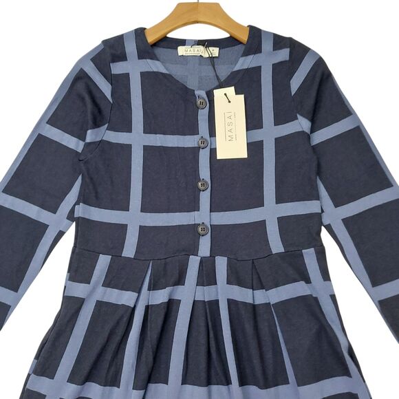 MASAI Copenhagen Nilana Jersey Midi Dress Womens Medium Blue Stylish Portugal - Picture 2 of 12